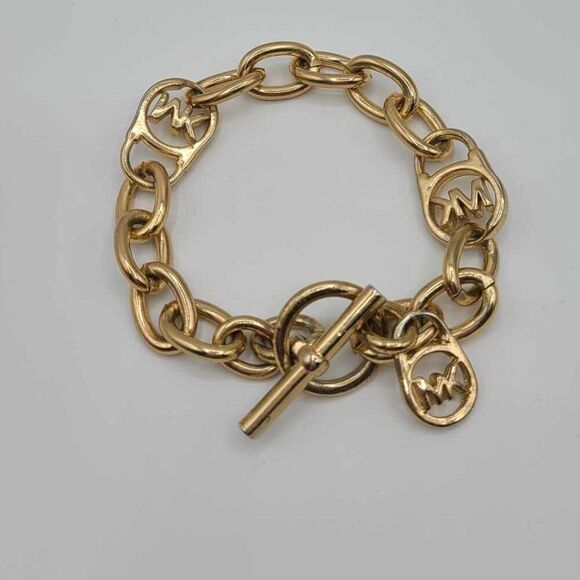 Michael Kors Logo Gold Tone Toggle Bracelet - Picture 5 of 5